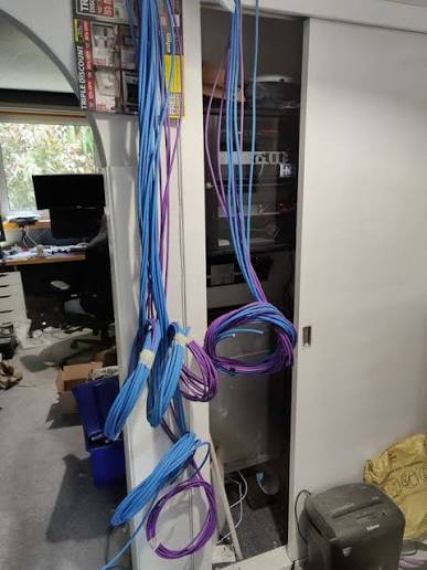 Messy cabling before